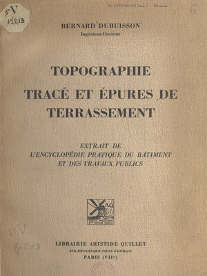 cover image of Topographie, tracé et épures de terrassement